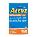 Aleve Back & Muscle Pain Relief Naproxen Sódio Comprimidos, Reliever dor & Redutor de febre, Medicina para o corpo , 250 Contagem