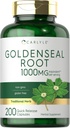 Carlyle Goldenseal Raízes Cápsulas 1000mg □ 200 Contagem □ Suplemento tradicional de ervas Não-GMO, Glúten Grátis
