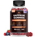 EFICAZ NUTRA Açafrão Gummies (Suplemento sem açúcar com vitamina D2, Paixão Flower, St. John’s Wort & GABA) Mood Positivo, Digestão, Energia (Flavor de Berry Natural)