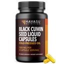 Cold Pressed Black Seed Oil Cápsulas - 1500mg Black Cumin Supplement for Imune Function, Digestive Support & Global Health - Hair & Skin Superfood - Nigella Sativa - 1 mês de fornecimento, sem sabor