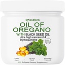 Óleo de Orégano com óleo de semente preta Softgels, Orégano Oil Cápsulas Orgânicas, 2 em 1 6000mg Óleo de Orégano com óleo de semente preta 200mg, 300 contagem