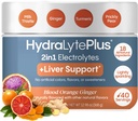 Suporte Hidralyte Fígado + Mistura de Eletrolíticos com Cardo de Leite, Açafrão, Ginger, Prickly Pear, Extrato de Chá Verde Formulado para Reidratação Rápida, (Ginger Laranja Sangue, 40 Serve Tub)