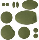 aZengear Repair Patches para jaquetas, tenda, sapato dedo do pé, colchão de ar, infláveis, PVC Gear - impermeável, auto-adesivo, Tear-Cold-Heat-Resistente, Down Puffer Coat (11 PCs, Olive)