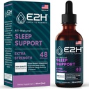 E2H Suporte ao sono natural - Melatonina líquida com camomila, Theanina - dormir melhor, Mais profundo, Mais longo - Vegan, GMO-livre - fornece alívio de estresse - 2 Fl Oz