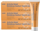 Curista Diclofenac Artrite Creme Gel 1% (3 Tubos de 150g)- Pare a dor em pulsos, pés, cotovelos, e tornozelos. Alívio da dor da artrite da mão e alívio da dor do joelho (3 Pack, 5.29 oz ea.)