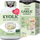 Maxi Saúde Kyolic suplemento de alho orgânico - Kosher comprimidos de alho com extrato de alho Kyolic Aged para apoio imunológico - pílulas de alho vegetariano (90 contagem)