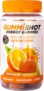 GummiShot Energy Gummies, 2475mg de mastigação de cafeína baseada em plantas por garrafa, impulsionadores de energia de longa duração, Valencia Orange (33ct)
