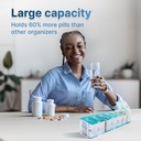 Organizador de comprimidos extra grande 2 vezes por dia – XL Pill Box 7 dia com grandes compartimentos AM / PM – se encaixa grandes vitaminas, suplementos e pastilhas, para 7 ou 14 dias de uso, código de cores, sênior-amigo, sem derramamentos