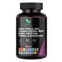 Mishas Nutracêuticos Cardo de Leite Raíz de dente de leão, NAC e TUDCA Suplemento – Suporta saúde do fígado, Detox de limpeza do fígado, Rim e Saúde Respiratória & Sistema de digestão – 60 Cápsulas Vegan