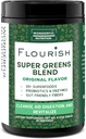 Super Verdes floridos. Mistura de pó de verduras para energia, com espirulina orgânica chlorela, raiz de beterraba em pó, enzimas e probióticos, original, 30 Servings