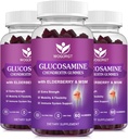 Glucosamina Condroitin Gummies com MSM & Elderberry - 1500mg Glucosamina Condroitin Gummies Suplemento para Flexibilidade e Apoio Imune para Homens e Mulheres, 60 Gummies (3 Pack)