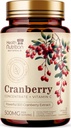 Pílulas de cranberry Suplemento 25,000mg - Extrato de pó equivalente de cranberry fresco com vitaminas C & E - Urinary Tract Health Support, Cran Berry Fruit, Fórmula sem açúcar, Engarrafado nos EUA - 60 Cápsulas