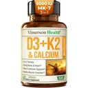 Suplemento Vitamina D3 K2 – All-in-1 Suporte para Imune, Saúde Óssea e Coração com Vitamina D + Vitamina K (como MK7) – K2 D3 (5000 UI) Suplemento Vitamina com Pimenta Preta para Absorção Max, 60 Cápsulas