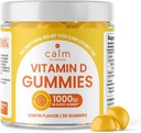 Calm by Wellness Vitamina D Gummies for Adults, Vitamina D3 Gummy, Vitaminas para suporte do sistema ósseo e imunológico, sabor limão, 30 Contagem