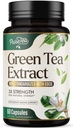 Cápsulas Green Tea Extract 1000mg com 45% EGCG e 98% Polifenóis para apoio cardíaco com antioxidantes - 3X Absorção Green Tea Pills Supplement for Natural Energy, Gentle Caffeine - 60 Cápsulas