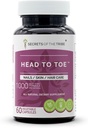 Cabeça para Dedo 60 Cápsulas, 1000 mg, Camomila, Bruxa Hazel, Marigold Pot, Açafrão, Stinging Nettle, Rosemary. Pregos/Pele/Cuidado com o Cabelo (60 Cápsulas)