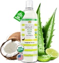 USDA Certified Organic Aloe Vera Gel 12 oz - 100% puro, frio prensado, mão colhida, infundida com óleo essencial de coco, cal e Verbena, livre de produtos químicos - pele & cuidados com o cabelo, fabricados nos EUA
