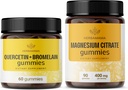 HERBAMA Quercetin e Magnesium Gummies Kit - Pacote de 800 mg Quercetin com bromelaína e 400 mg Magnesium Citrato Gummies - Vegan, Não-GMO, Gelatin-Free - 2 Pack
