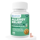 WELMATE - Alergia Alívio - Fexofenadina HCl 60 mg - 12 horas anti-histamínico não-drowsy - espirros - Nariz Runny - Comichão olhos, nariz & garganta - Interior & Exterior Alergia Relief Tablets - 100 Contagem