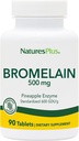 Natures Plus Bromelain - 500 mg, 90 Comprimidos Vegetarianos - Suplemento Enzima Proteolítica Natural - Sem Glúten - 90 Servimentos