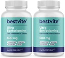 Ultra Benfotiamina 600mg por cápsula (120 Cápsulas Vegetarianas) (60x2) Sem Estearatos - Sem Dióxido de Silício - Vegan - Não OGM - Glúten Livre - Força máxima Benfotiamina