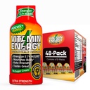 Vitamina Energia Focus+ Energia de força extra Shot Mango 48 Pack, 260mg Cafeína Natural, B-Vitaminas, CoQ10, Aminoácidos, Foco, Produtividade e clareza, Açúcar Zero, Gluten-Free, 1,93 fl oz