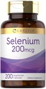 Carlyle Leveso Selênio Livre 200 mcg 200 cápsulas L-Selenometionina Essential Mineral - Vegetarian, Non-GMO & Gluten Suplemento gratuito