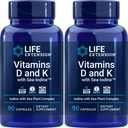 Vitaminas de Extensão de Vida D e K com Iodo Mar, 90 Cápsulas
