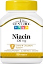Comprimidos de niacina do século XXI, 100 mg, 110 contagem