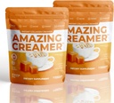 Superfoods Empresa Creamer incrível com colagénio - Keto Creamer-Hyaluronic Acid & MCT Oil - Brain Boost & Curbs Cravings - Suporta pele saudável & cabelo - Diet-Friendly [60 Servings] [Carmel salgado]