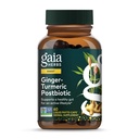 Gaia Herbs Ginger-Turmeric Postbiótico - Premium Digestive Supplement for Gut Health - Made with Fermented Turmeric & Ginger - Livre de Dairy, Soy & Gluten - 60 Cápsulas Vegan (30 Servings)