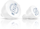 Pequeno & Grande 2-Pack Suplemento de proteína portátil Funis, ótimo para pré-treino, BCAA e pó de proteína. Container Fácil & Mess Livre para treino, Viagem, para-ir, Fitness, WOD. (Branco e Azul)