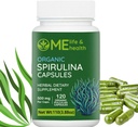ME LIFE & SAÚDE espirulina cápsulas, 100% espirulina orgânica pó (120 ct) 500mg rico em proteína, vitamina A, B12 antioxidantes e vitaminas, Vegan, natural e pura espirulina não-GMO e glúten livre