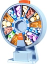 Zoksi grande organizador de pílulas, caixa diária de pílulas para 7 ou 14 dias, Wall-Mountable Pill Dispenser Hold para medicina, vitaminas ou suplementos, caso de pílula semanal com botão de imprensa fácil (azul)