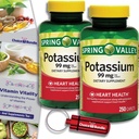 Escolha Pacote Primavera Vale Potássio Coração Saúde Suplemento dietético Caplets 99 mg 250 CT 2 pk (500 Total) + Guia de Vitamina Vitalidade & Keychain Pill Container (4 itens)!