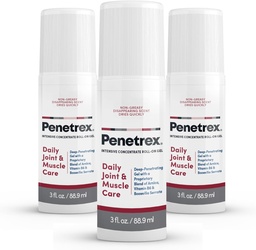 Terapia articular e muscular Penetrex - Gel calmante para costas, pescoço, mãos, pés - Esfregadura Corpo inteiro Premium com Arnica, Vitamina B6 e HSH - 3 onças Roll On Gel (3-Pack)
