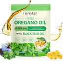 Cápsulas de óleo de orégano, 2 em 1 6000mg Óleo de orégano com óleo de semente preta 200mg, Óleo de orégano Softgels 120 contagem, Cápsulas de óleo de orégano orgânico, Suporte imunológico, Não-GMO, Dairy-Free, Gluten-Free