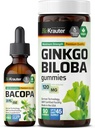 BIO KRAUTER Bacopa Tintura 2 Fl. Oz. & Ginkgo Biloba 90 Gummies