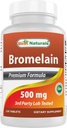 Best Naturals Bromelain Proteolytic Enzimas Digestivas Suplementos, 500 mg, 120 Comprimidos - Suporta Digestão Saudável, Saúde Conjunta, Absorção Nutriente