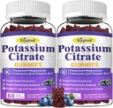 2 Pacote de pastilhas de citrato de potássio, Suplemento de potássio para a saúde muscular, Perna Cramp alívio & equilíbrio de eletrólitos, Vegan, Não-GMO, Sem glúten, Aroma de mirtilo, 120 contagem