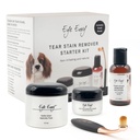 Kit de início do removedor da mancha do cão da inveja do olho com ProPowder Brush Solução de manchas, almofadas do aplicador, pó da mancha e pequeno pincel do aplicador