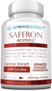 Aprovado Science® Saffron padronizado para 3% Crocin, Safranal 2% - BioPerine de alta absorção - Vegan, 60 Cápsulas - Pacote de 1