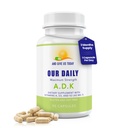 Nossa Vite diária ADK Suplemento Vitamina - Vitamina A, D3 & K (como MK7) - Suporte do Sistema Ósseo & Imune - Vitaminas de alta potência com ingredientes não OGM - Cápsulas vegetais sem glúten, de soja