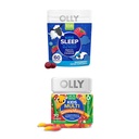 OLLY Kids Sleep Gummy, Melatonina, L Theanina, Camomila, 60 Count and Kids Multivitamin Gummy Worms, Vitaminas A C D E Bs Zinc, 70 Count