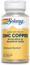 Zinco com cobre Solaray 100 VegCaps