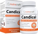 Nutracraft Candicel #1 Suplemento floral intestinal , Ácido Caprílico, Orégano, Wormwood, Black Walnut & Probióticos para suporte de crescimento excessivo , 60 Cápsulas (Não-GMO)