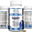 Suporte Adrenal, Gerente de Cortisol, Saúde Adrenal, Manter Níveis de Cortisol Equilibrado, Suplemento de alívio de estresse com Ashwagandha, L-Tirosina - 60 Cápsulas