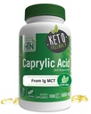 Saúde Thru Nutrition Caprylic Acid 600mg 100 Softgels C8 Octanoic Acid from Pure 1g MCT Oil (Óleo puro de 1g MCT) Não-GMO e Soja Grátis (Saúde Digestiva e intestinal saudável)