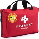 Proteger o kit de primeiros socorros do negócio da vida, kit de primeiros socorros de emergência para configuração do escritório, suprimentos do kit médico, kits de primeiros socorros para empresas, escola e uso comercial - 200 peças