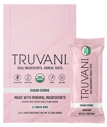 Truvani planta baseado Snack Bares de açúcar 12 Pacote de 6g de proteína, USDA orgânico e Vegan, o único bar, leite, soja e glúten grátis,
